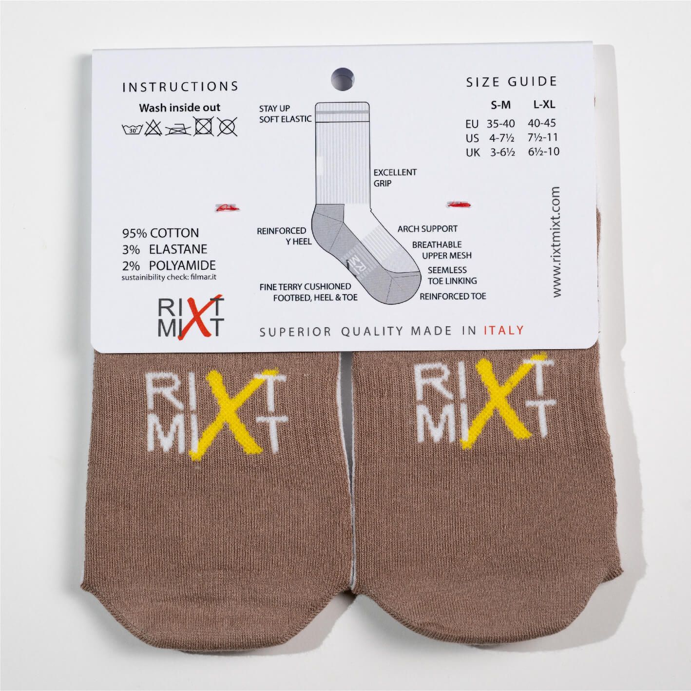 Packaged cheese socks back