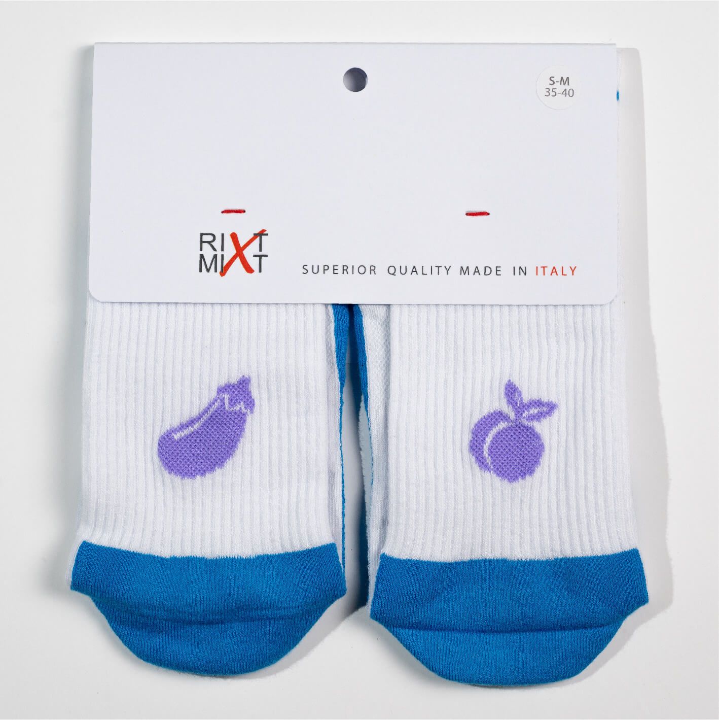 Packaged fruit socks front