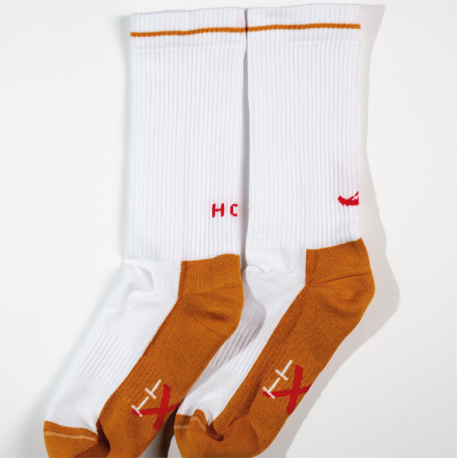 hot socks laying sideways on the ground